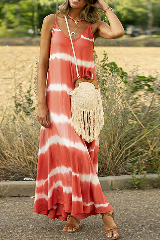 Print Patchwork Spaghetti Strap Cake Skirt Dresses(6 Colors)