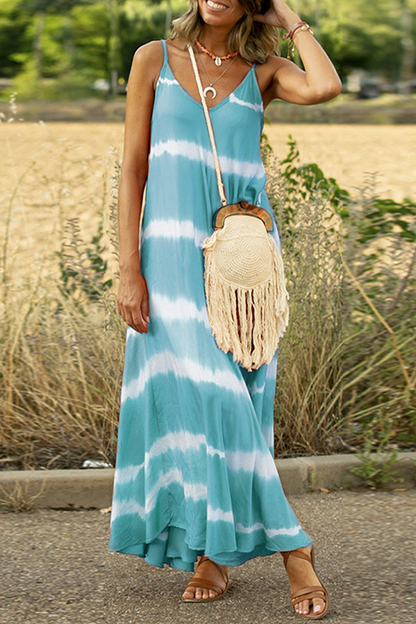 Print Patchwork Spaghetti Strap Cake Skirt Dresses(6 Colors)