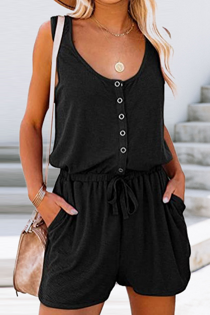Patchwork U Neck Straight Jumpsuits(6 Colors)