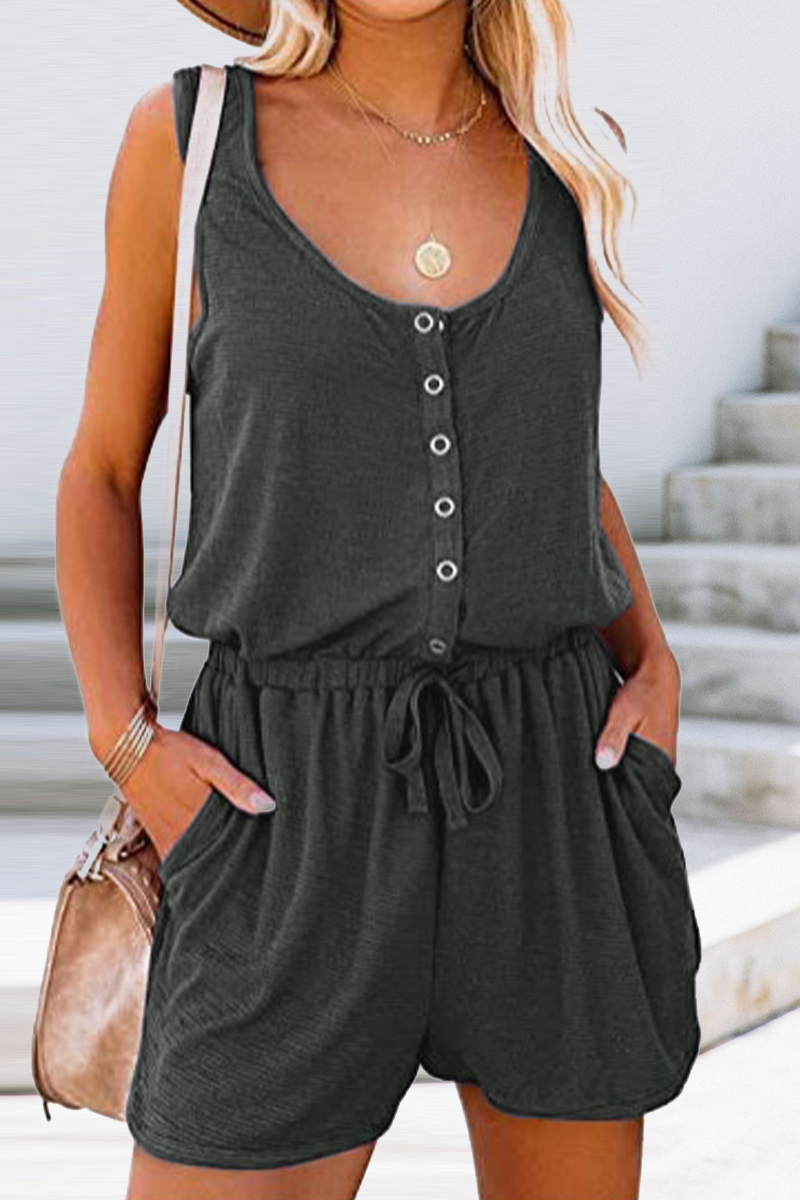 Patchwork U Neck Straight Jumpsuits(6 Colors)