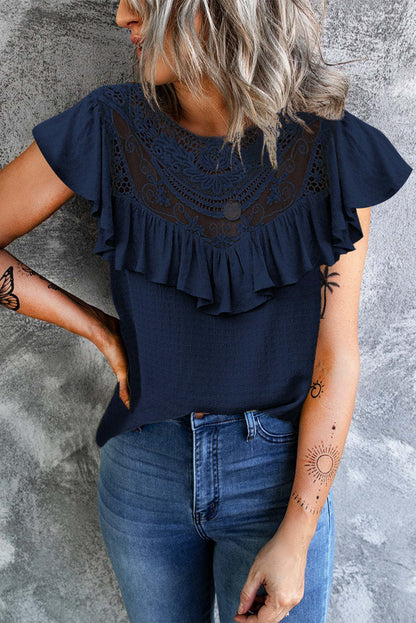 Flounce O Neck T-shirts(8 Colors)