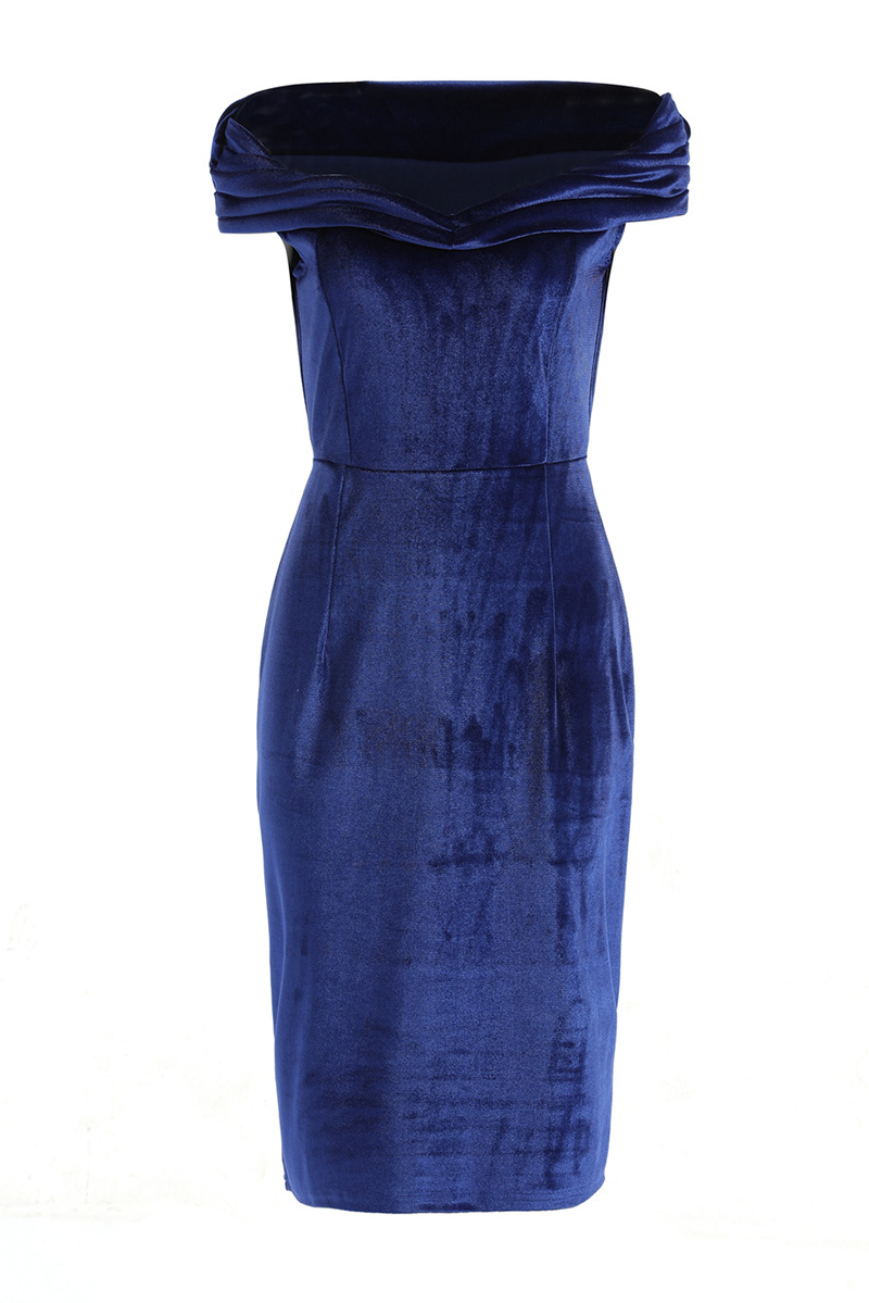 Patchwork Off the Shoulder Pencil Skirt Dresses(4 Colors)