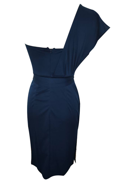 Print Patchwork One Shoulder Pencil Skirt Dresses(4 Colors)