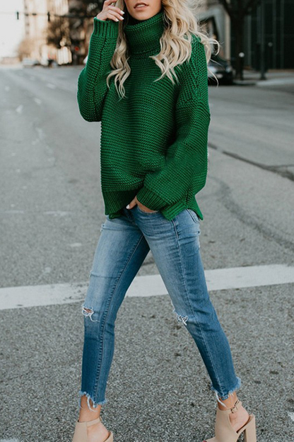 Patchwork Turtleneck Sweaters(7 Colors)