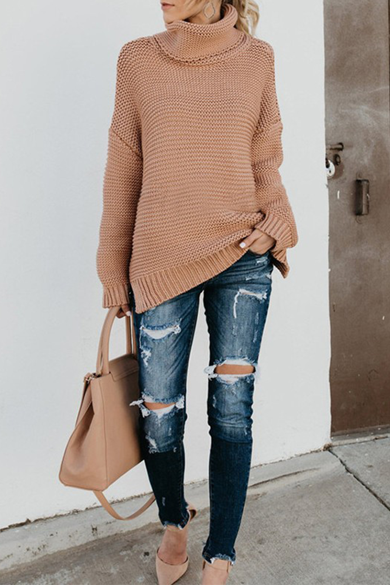 Patchwork Turtleneck Sweaters(7 Colors)