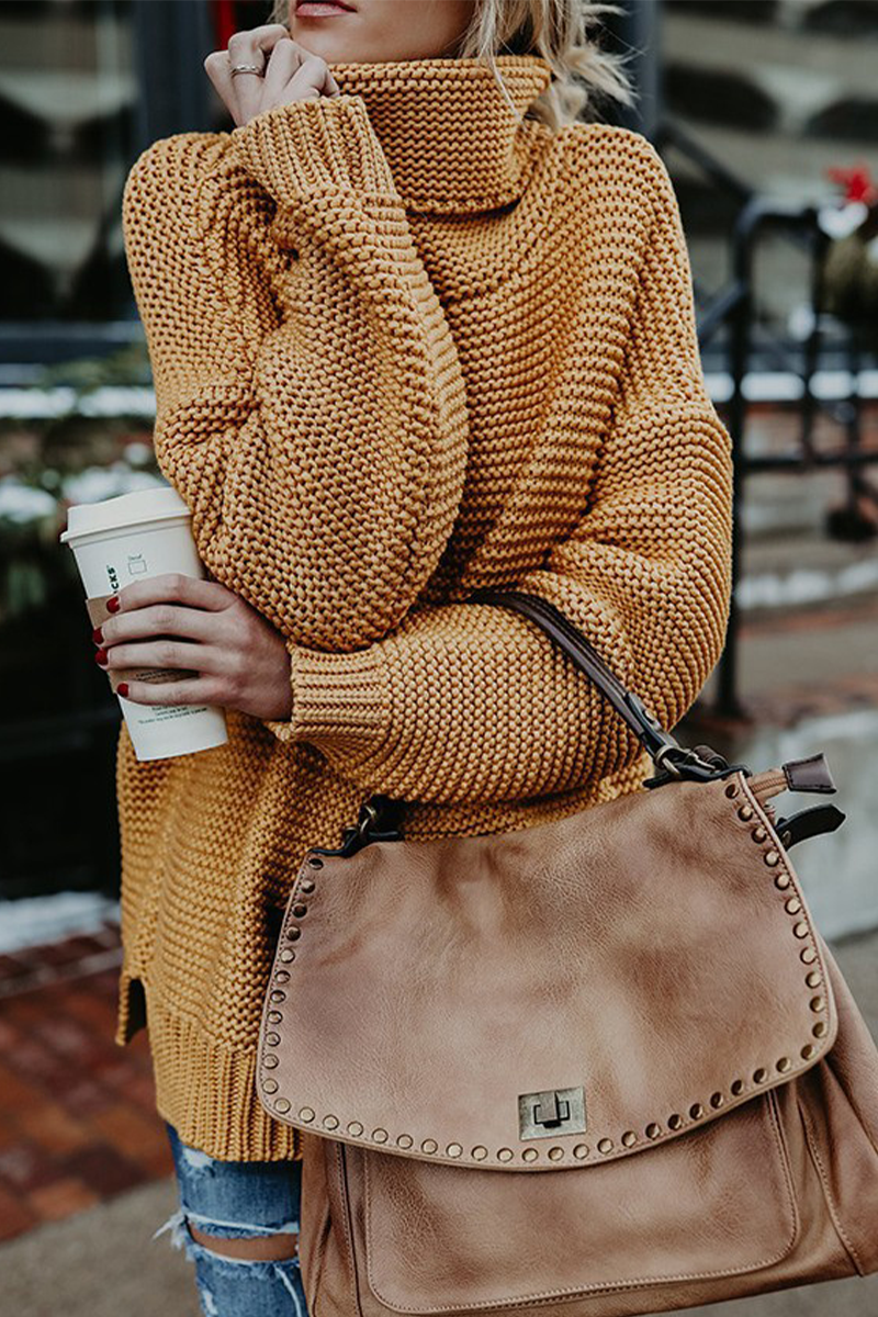 Patchwork Turtleneck Sweaters(7 Colors)