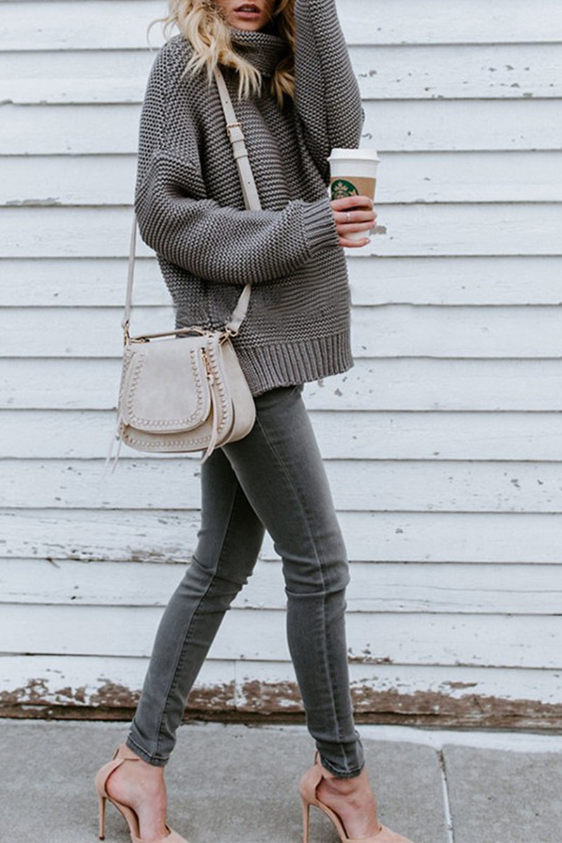 Patchwork Turtleneck Sweaters(7 Colors)