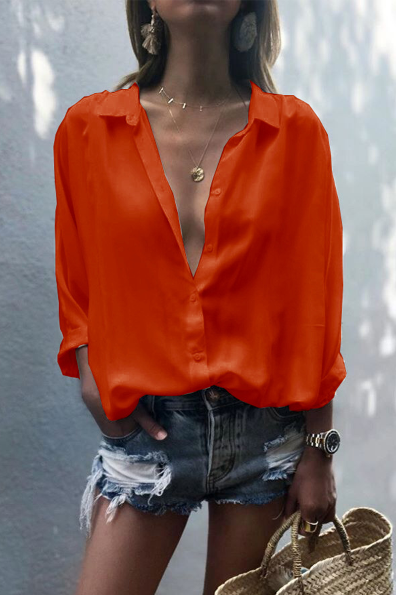Patchwork Turndown Collar Blouses(8 Colors)