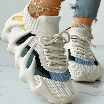 Sportswear Bandage Patchwork Round Sport Running Shoes