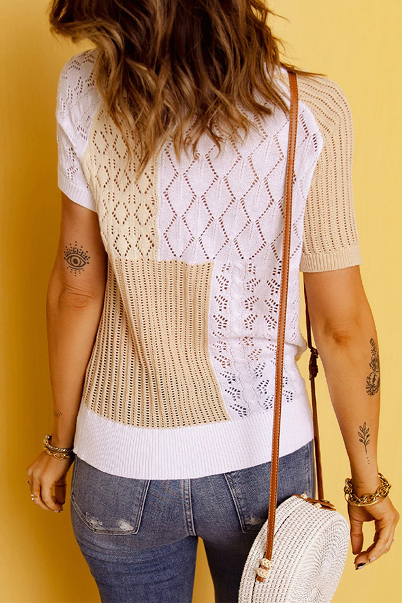 Patchwork O Neck Sweaters(8 Colors)