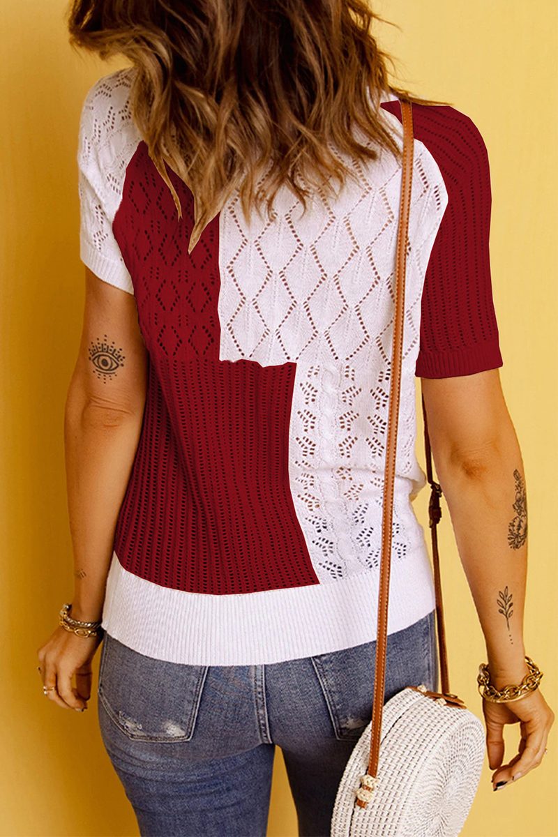 Patchwork O Neck Sweaters(8 Colors)
