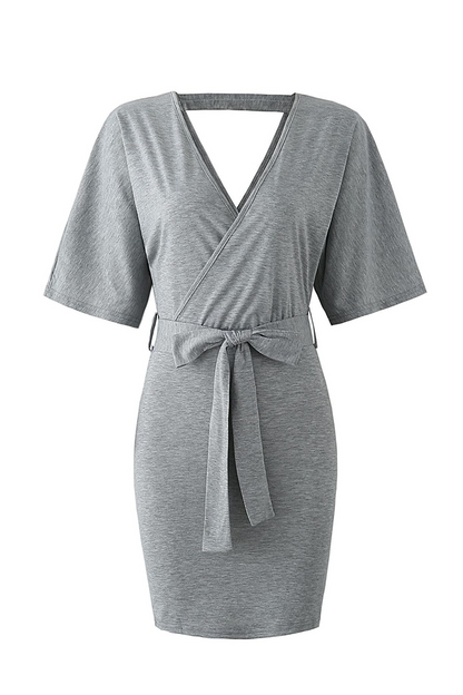 Hollowed Out V Neck Pencil Skirt Dresses(4 Colors)