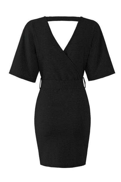 Hollowed Out V Neck Pencil Skirt Dresses(4 Colors)