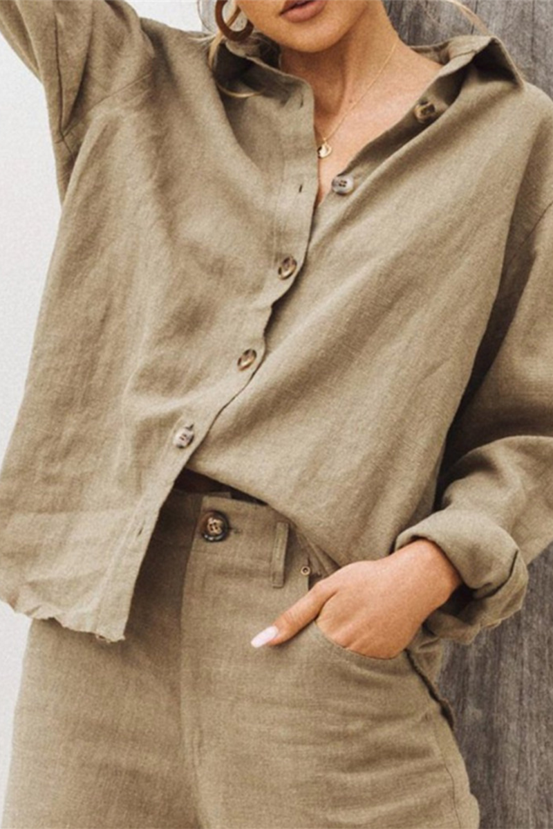 Patchwork Turndown Collar Blouses(5 Colors)