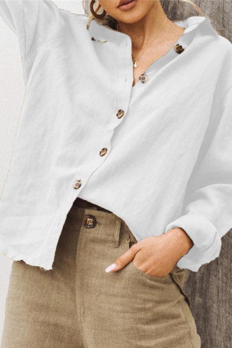 Patchwork Turndown Collar Blouses(5 Colors)