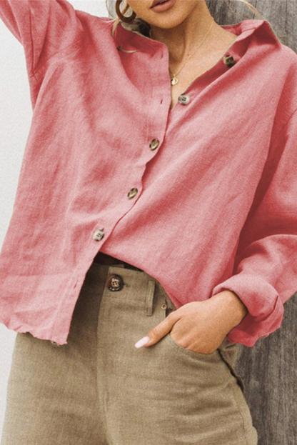 Patchwork Turndown Collar Blouses(5 Colors)