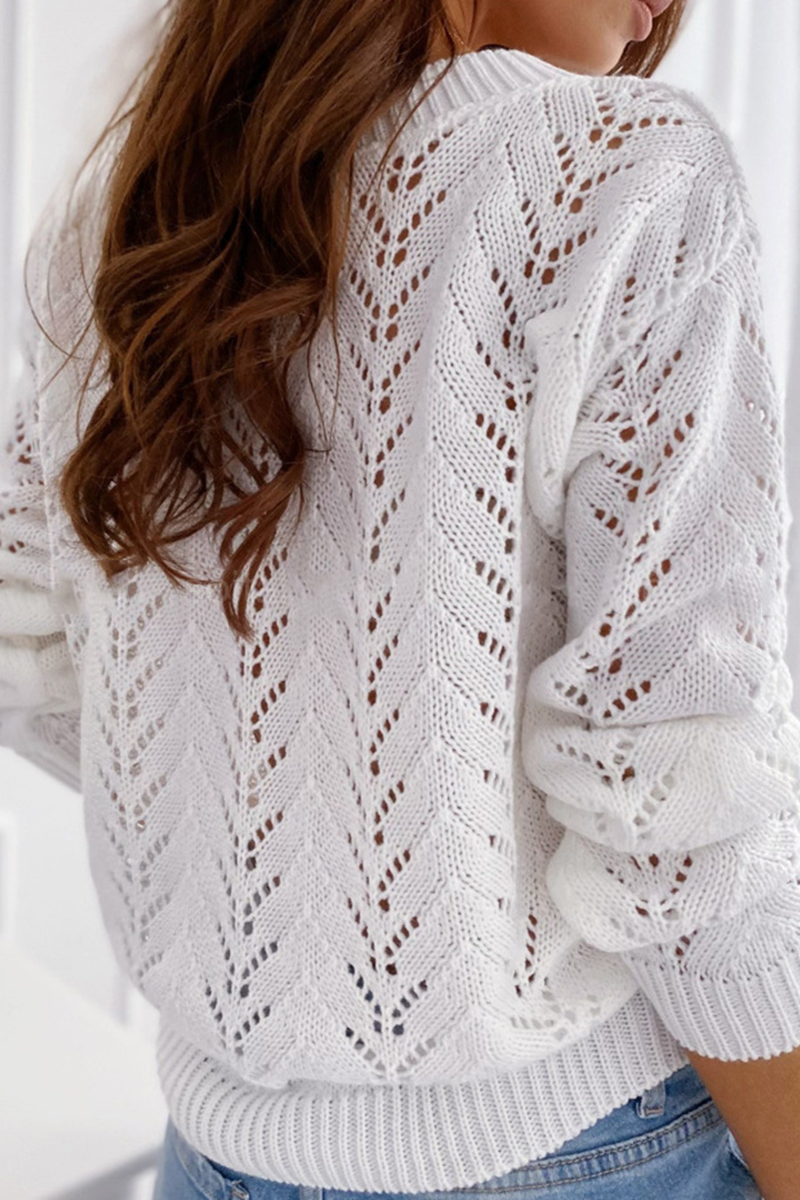 Hollowed Out V Neck Sweater(5 Colors)