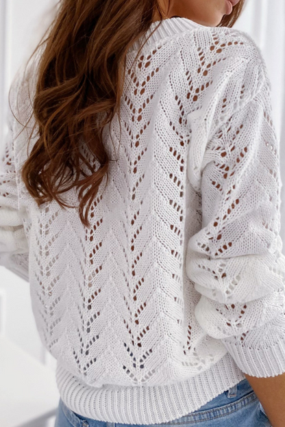 Hollowed Out V Neck Sweater(5 Colors)