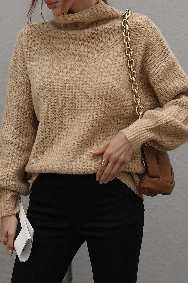 Patchwork Turtleneck Sweater(6 Colors)