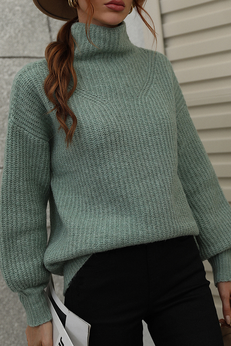 Patchwork Turtleneck Sweater(6 Colors)