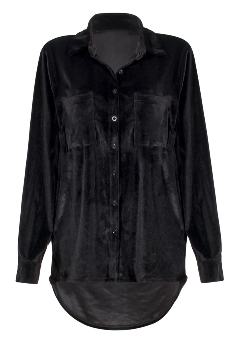 Patchwork Turndown Collar Blouses(3 Colors)