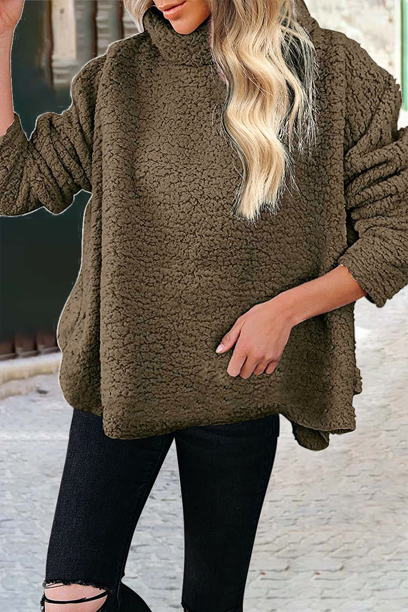 Patchwork Turtleneck Hoodies(6 Colors)