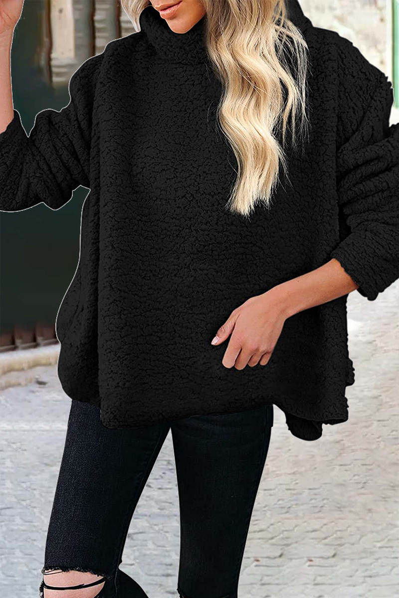 Patchwork Turtleneck Hoodies(6 Colors)