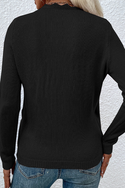 Patchwork V Neck Sweaters(4 Colors)