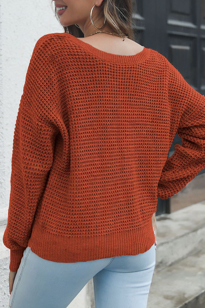 Patchwork V Neck Sweaters (3 Colors)