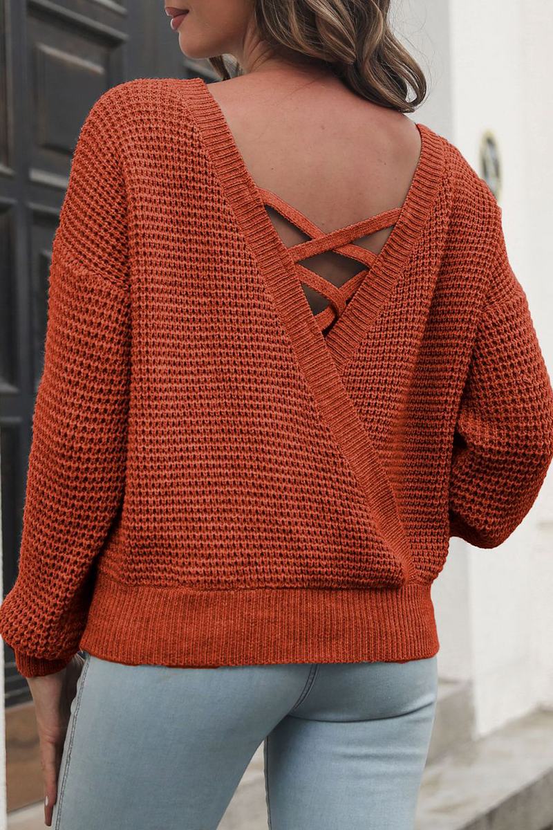Patchwork V Neck Sweaters (3 Colors)
