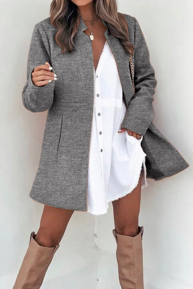 Patchwork Cardigan Collar Outerwear(5 Colors)