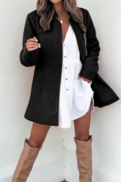 Patchwork Cardigan Collar Outerwear(5 Colors)