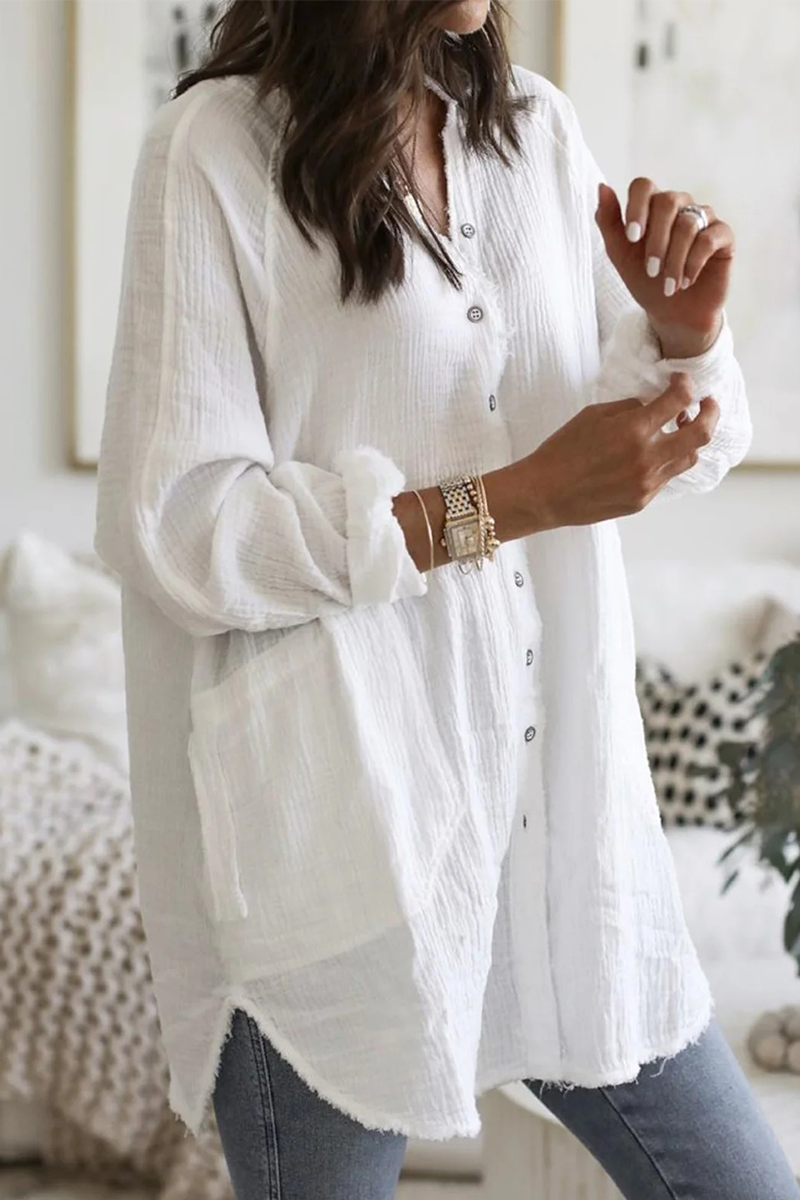 Patchwork Turndown Collar Blouses (3 Colors)