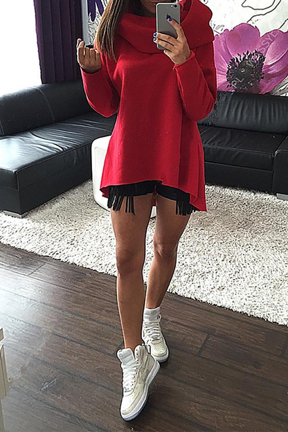 Patchwork Turtleneck Hoodies(3 Colors)