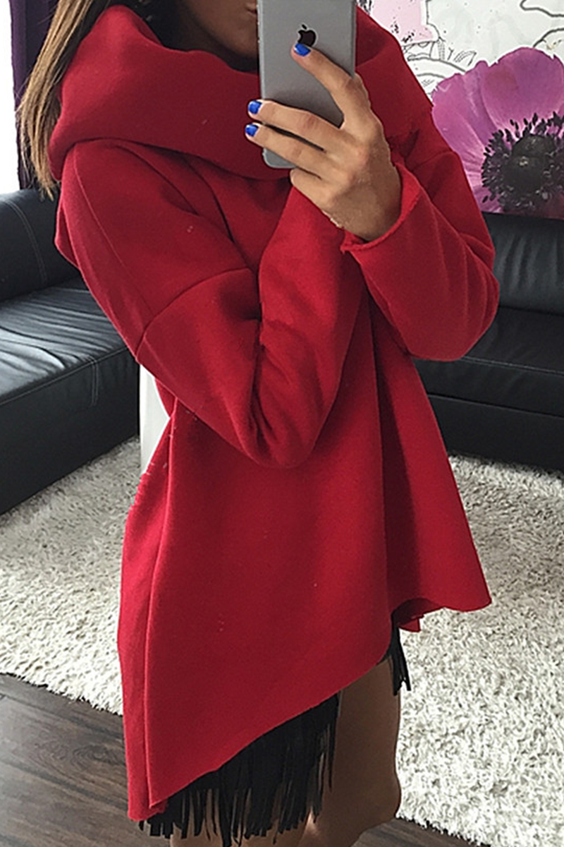 Patchwork Turtleneck Hoodies(3 Colors)