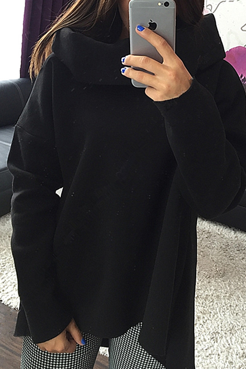 Patchwork Turtleneck Hoodies(3 Colors)