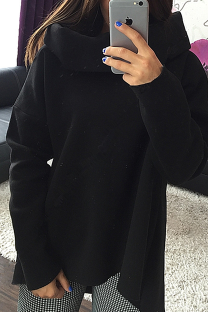 Patchwork Turtleneck Hoodies(3 Colors)