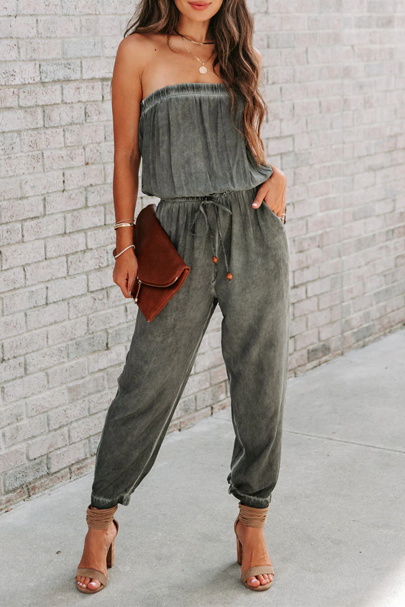 Patchwork One Shoulder Harlan Jumpsuits