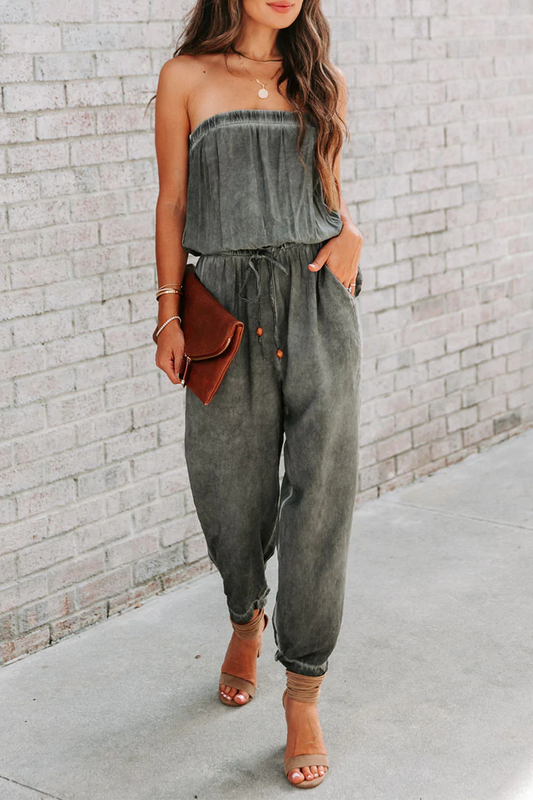 Patchwork One Shoulder Harlan Jumpsuits