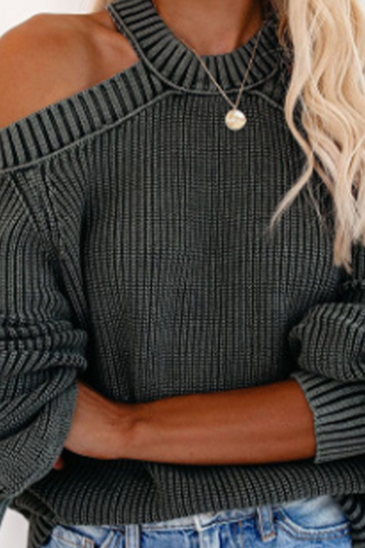 Cross Straps Bateau Neck Mid Waist Sweater(3 Colors)
