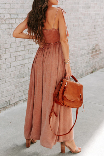 Patchwork Square Collar Straight Jumpsuits