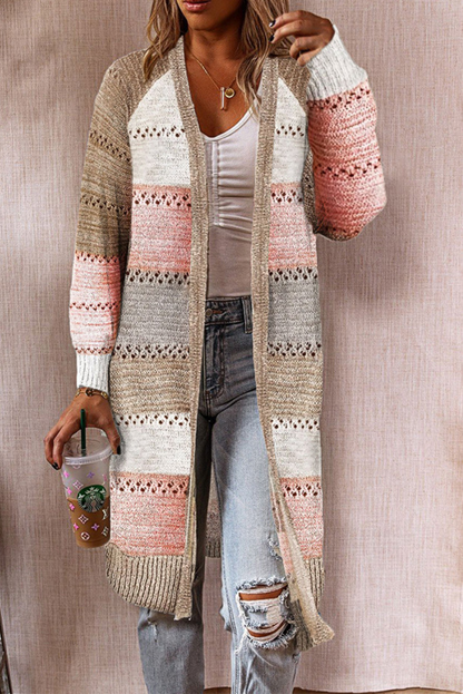 Patchwork Hollowed Out Cardigan(3 Colors)