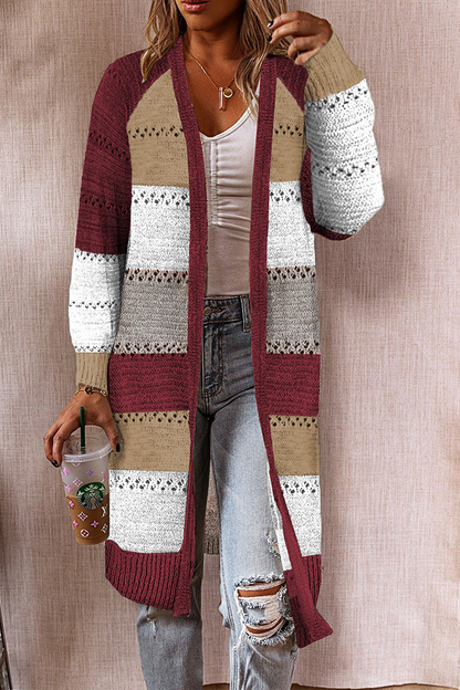 Patchwork Hollowed Out Cardigan(3 Colors)