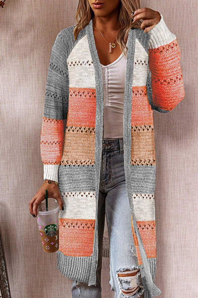 Patchwork Hollowed Out Cardigan(3 Colors)