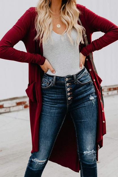 Patchwork Cardigan Collar Outerwear(8 Colors)