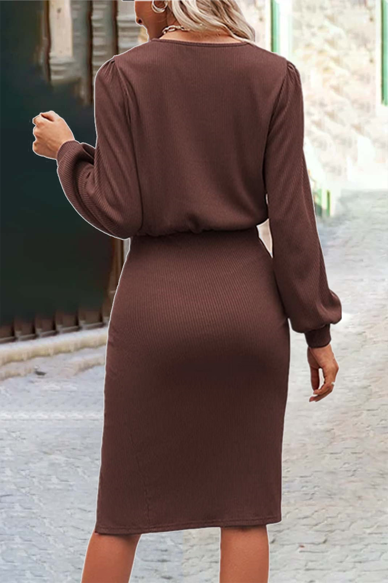 O Neck One Step Skirt Dresses(6 Colors)