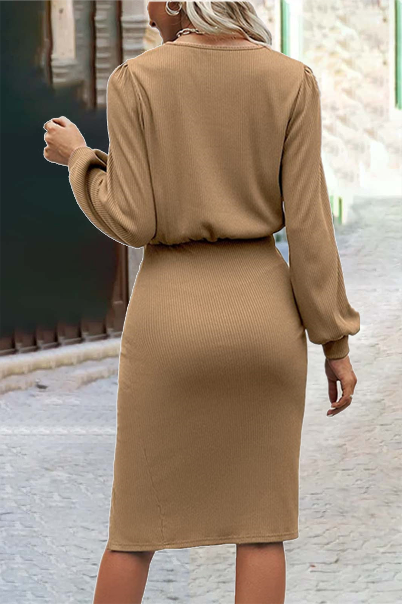 O Neck One Step Skirt Dresses(6 Colors)
