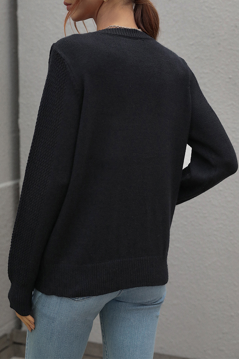 Tassel Patchwork O Neck Sweaters(5 Colors)