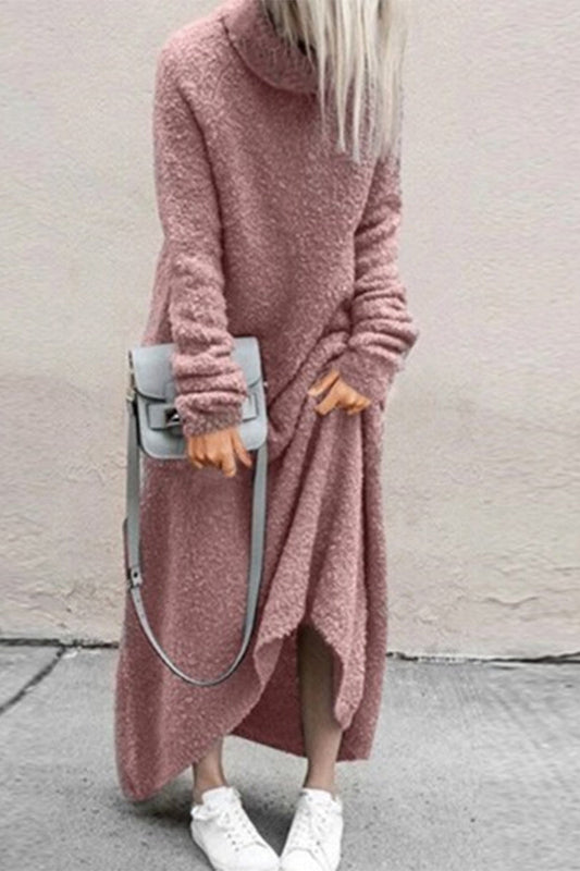 Patchwork Turtleneck One Step Skirt Dresses(4 Colors)