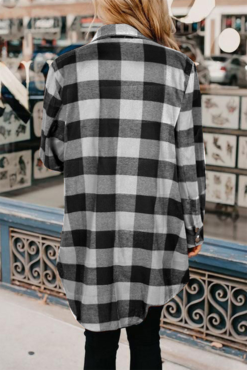 Patchwork Buckle Mandarin Collar Blouses(6 Colors)